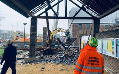 Legros démolition intervient en urgence pour sécuriser un bâtiment à Wanze