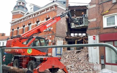 Démolition d’une maison mitoyenne à Mons avec remblais du sous-sol en stabilisé