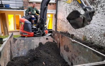 Travaux de terrassement avec notre grue mobile à Liège