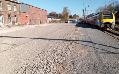 Travaux de démolition de l’ancienne gare de Rhisnes