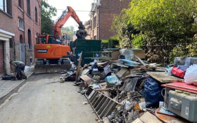 Inondations – Travaux de déblais dans la commune de Tilff