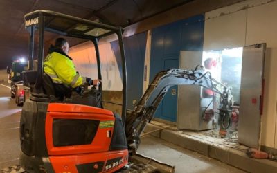 Travaux dans le tunnel de Cointe