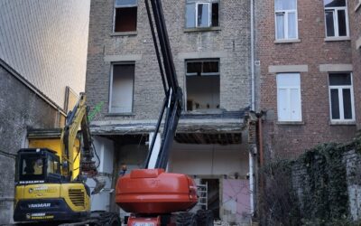 Déconstruction d’une maison mitoyenne en plein centre de Liège